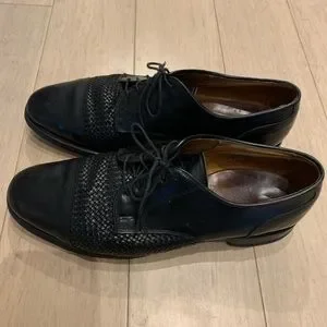 Allen Edmond Lauderdale Black Woven Leather Dress Shoes, Size 9D Allen Edmonds Lauderdale Black Weave Oxford sz 9 D VGC Free  main image 4